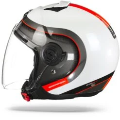 Scorpion EXO-City Roll Pearl White-Red Jet Helmet -Scorpion Scorpion Exo city Roll Pearl White Red.11