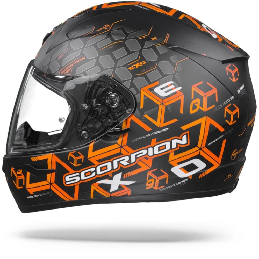 Scorpion EXO-390 Cube Matt Black Orange Full Face Helmet 8 Scorpion EXO-390 Cube Matt Black Orange Full Face Helmet - Image 6