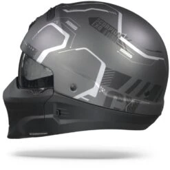 Scorpion EXO-Combat Evo Ram Matt Matt Dark Grey Silver Multi Helmet -Scorpion ScorpionExo CombatEvoRamMattDarkGreySilverJet.11
