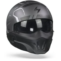 Scorpion EXO-Combat Evo Ram Matt Matt Dark Grey Silver Multi Helmet -Scorpion ScorpionExo CombatEvoRamMattDarkGreySilverJet.35