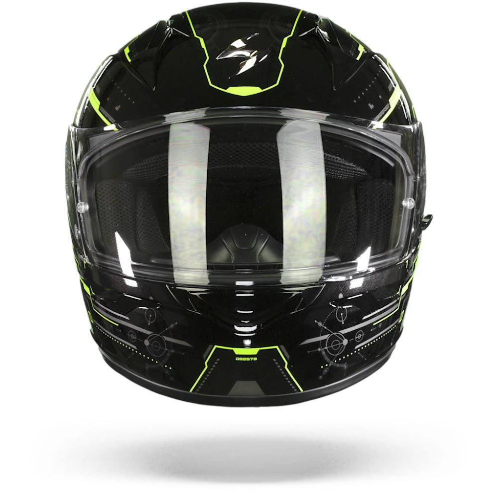 Scorpion EXO-390 Beat Black Neon Yellow Full Face Helmet - Image 2