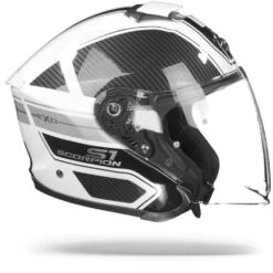 Scorpion EXO-S1 Cross-Ville White Black Silver Jet Helmet -Scorpion Scorpionexo s1cross villewhiteblacksilverglossy.29