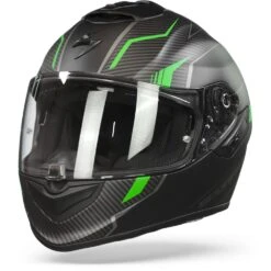 Scorpion 21 Scorpion EXO-1400 Air Fortuna Matt Black-Green Full Face Helmet