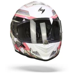 Scorpion EXO-1400 Air Gaia Pearl White-Pink-Green Full Face Helmet -Scorpion scorpion exo 1400 air gaia pearl white pink green.35