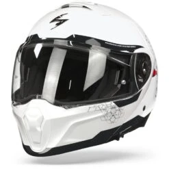 Scorpion EXO-930 Shot Pearl White-Black Modular Helmet