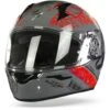 Scorpion EXO-390 Ighost Cement Grey Red Full Face Helmet